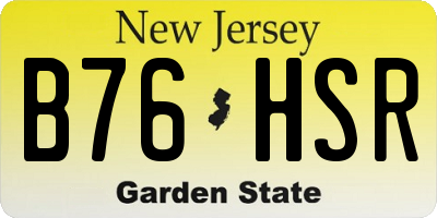 NJ license plate B76HSR