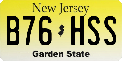 NJ license plate B76HSS