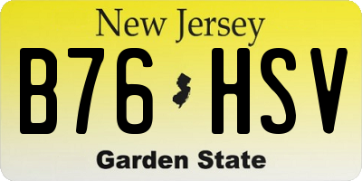 NJ license plate B76HSV