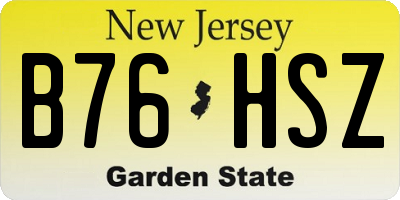 NJ license plate B76HSZ