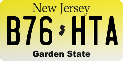 NJ license plate B76HTA