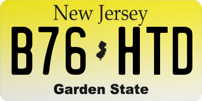 NJ license plate B76HTD