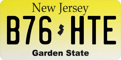 NJ license plate B76HTE