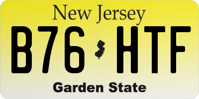 NJ license plate B76HTF