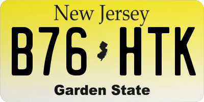 NJ license plate B76HTK