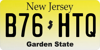 NJ license plate B76HTQ