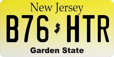 NJ license plate B76HTR