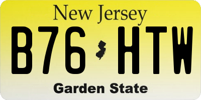 NJ license plate B76HTW