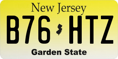 NJ license plate B76HTZ