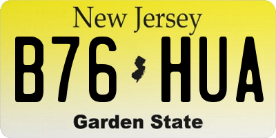 NJ license plate B76HUA
