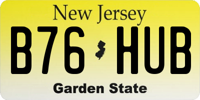 NJ license plate B76HUB