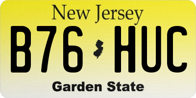 NJ license plate B76HUC