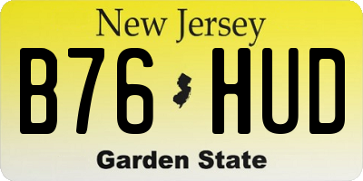 NJ license plate B76HUD
