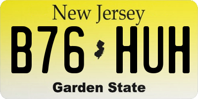 NJ license plate B76HUH