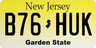 NJ license plate B76HUK