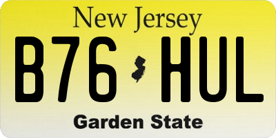 NJ license plate B76HUL