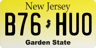 NJ license plate B76HUO