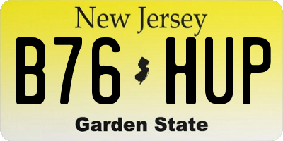 NJ license plate B76HUP