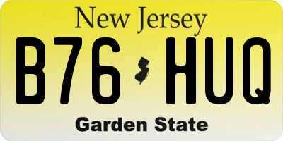 NJ license plate B76HUQ