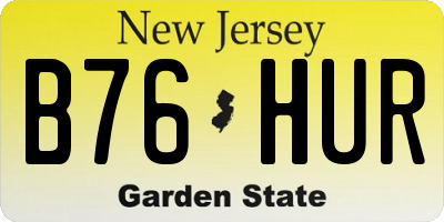 NJ license plate B76HUR