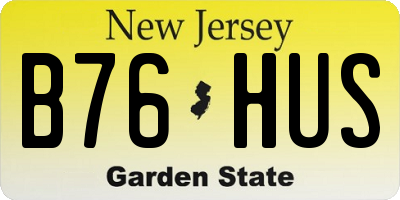 NJ license plate B76HUS
