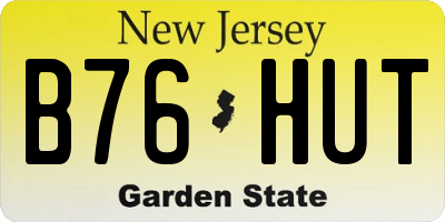 NJ license plate B76HUT