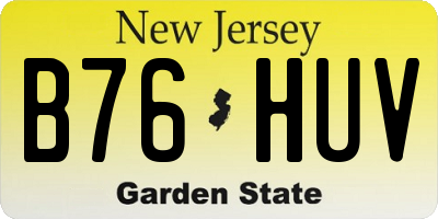 NJ license plate B76HUV