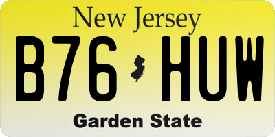 NJ license plate B76HUW