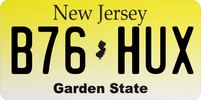 NJ license plate B76HUX