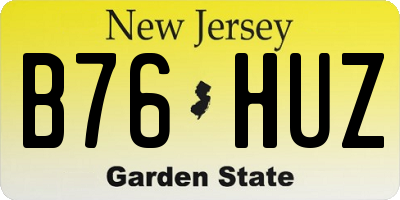 NJ license plate B76HUZ