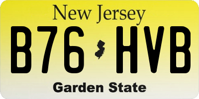 NJ license plate B76HVB