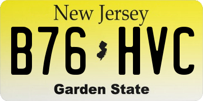 NJ license plate B76HVC