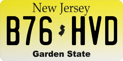 NJ license plate B76HVD