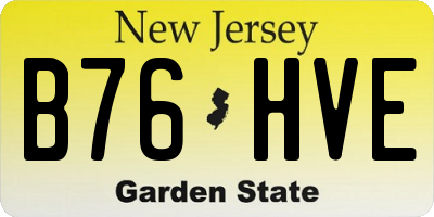 NJ license plate B76HVE