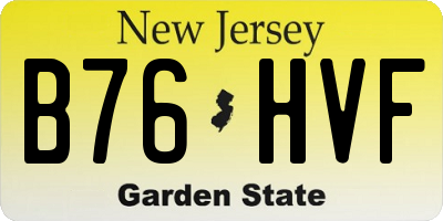 NJ license plate B76HVF