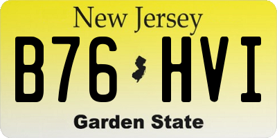 NJ license plate B76HVI