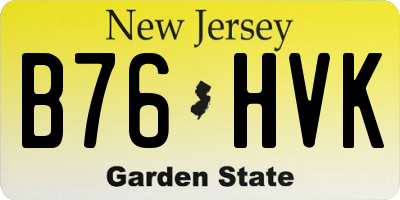 NJ license plate B76HVK