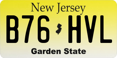 NJ license plate B76HVL