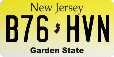 NJ license plate B76HVN