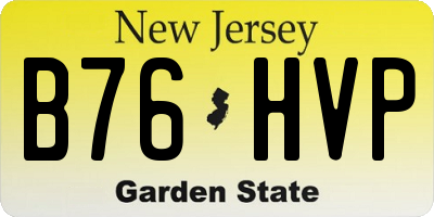 NJ license plate B76HVP