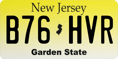 NJ license plate B76HVR