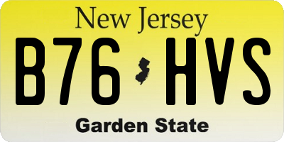 NJ license plate B76HVS