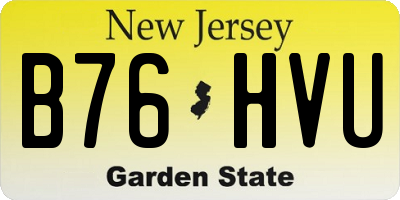 NJ license plate B76HVU
