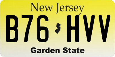 NJ license plate B76HVV