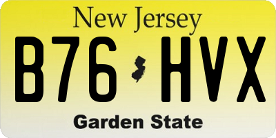 NJ license plate B76HVX