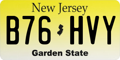 NJ license plate B76HVY