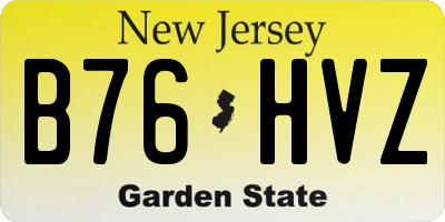 NJ license plate B76HVZ