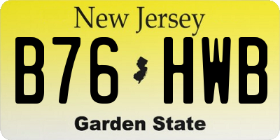 NJ license plate B76HWB