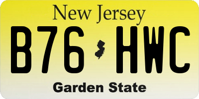 NJ license plate B76HWC