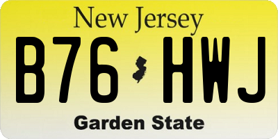 NJ license plate B76HWJ